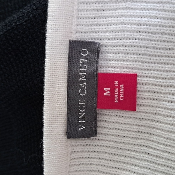 Vince Camuto Antony Colorblock Stripe Knit Slouchy Pocket Sweater Size Medium - Picture 8 of 9